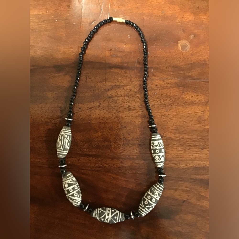 Black and White Beaded Necklace